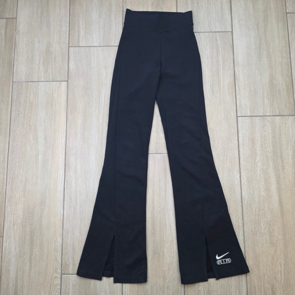 Nike Air High Waisted Split Hem Flare Leggings Black Women's Size XS